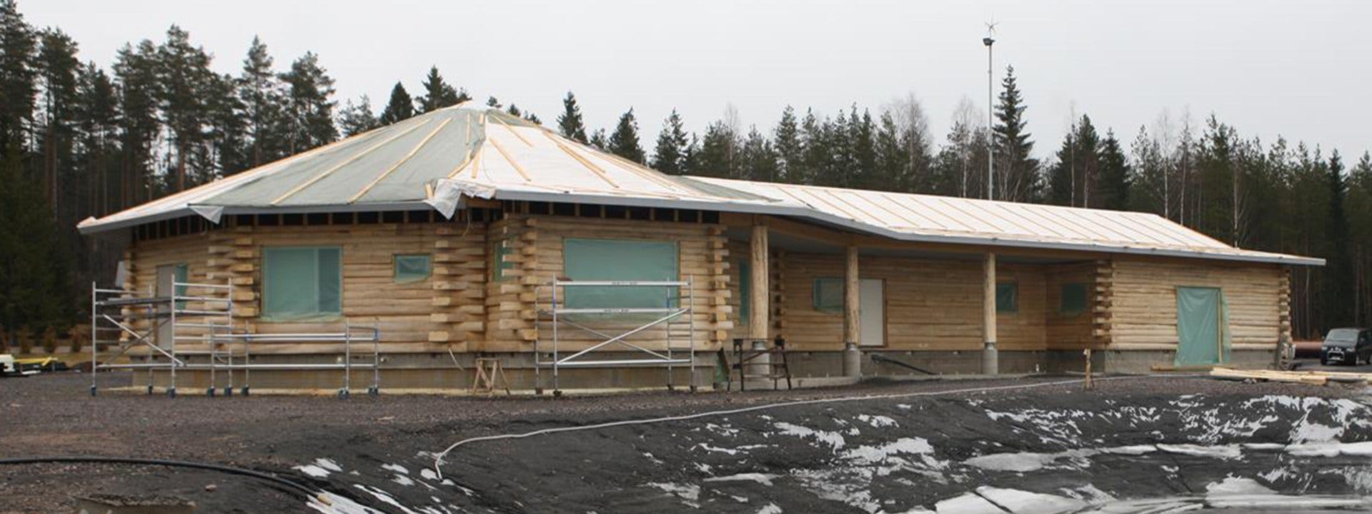 An Aspen Timber Octagonal House in Finland